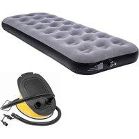 FLAVORA Bestway Flocked Single Air Bed With Pump in Grey