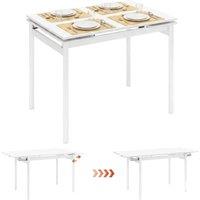 VOGREX 100-150cm Extendable Wooden Dining Table Space Saving in White