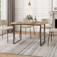 VOGREX 120cm Modern Wooden Dining Table 4-6 Seats Kitchen Desk in Beige
