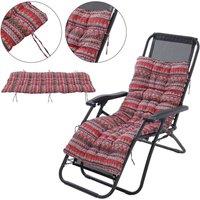 VOGREX 48x125x8cm Red Ethnic Style Sun Lounger Cushion Outdoor Garden Pad | Size: 48 x 125 x 8 cm