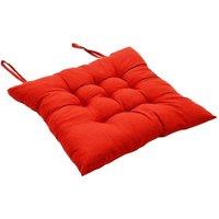 VOGREX 4 Pack Thick Tie-On Outdoor Patio Dining Chair Seat Cushions in Red