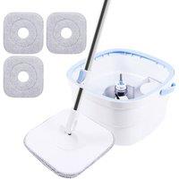 VOGREX 360 Rotating Self-Cleaning Microfiber Spin Mop & Bucket Set in White