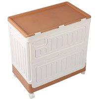 VOGREX Orange Foldable Wheeled Stackable Storage Box Clothes Toy Organiser