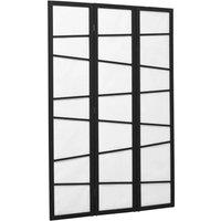 NESTLUNE Folding Room Divider 3 Panel Privacy Screen Protector in Black