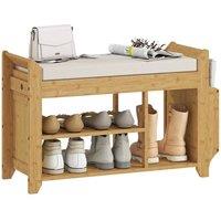 NESTLUNE Shoe Bench Cushioned Seat 80 cm Natural | Size: 100 cm x 15 cm