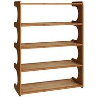 FLAVORA 5 Tiers-50x20x68cm Vertical Shoe Rack Bamboo Shoe Organizer in Natural | Size: 500mm