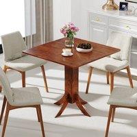 VOGREX Walnut Rubber Wood 33 Dining Table for 2-4 People