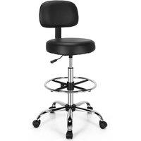 Kelvenix Ergonomic Drafting Chair Faux Leather in Black