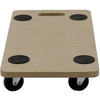 Kelvenix 200KG Dolly Cart Trolley Wooden Wheeled in Beige | Size: 10000mm x 520mm
