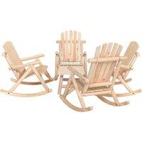 Berkfield Home 5 Piece Garden Lounge Set Solid Wood Spruce in Brown