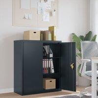 Berkfield Home File Cabinet Anthracite 90x40x105 cm Steel in Black | Size: 90 x 40 x 105 cm