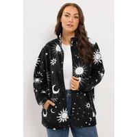 Yours Women's Celestial Zip Through Fleece in Black | Size: 26-28