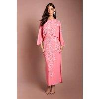 Coast Women's Muse Batwing Embellished Midi Dress in Coral | Size: 10