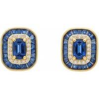 Latelita Women's Great Gatsby Stud Earrings Sapphire Gold