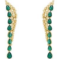 Latelita Women's Baroness Gemstone Drop Earrings Emerald Gold in Green