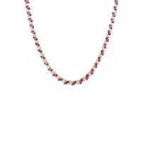 Latelita Women's Viscountess Statement Tennis Necklace Ruby Gold in Red