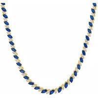 Latelita Women's Viscountess Statement Tennis Necklace Sapphire Gold in Blue