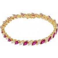 Latelita Women's Viscountess Tennis Bracelet Ruby Gold in Red