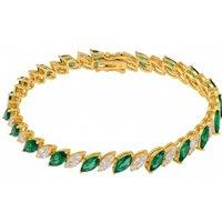 Latelita Women's Viscountess Tennis Bracelet Emerald Gold in Green