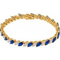 Latelita Women's Viscountess Tennis Bracelet Sapphire Gold in Blue