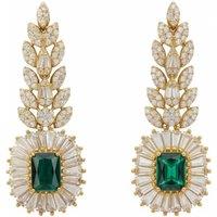 Latelita Women's Countess Gemstone Drop Earrings Emerald Gold