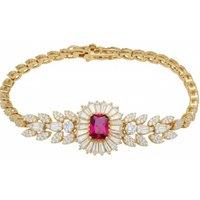 Latelita Women's Countess Gemstone Bracelet Ruby Gold in Red
