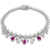 Latelita Women's Duchess Ruby Tennis Bracelet Silver in Red