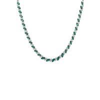Latelita Women's Viscountess Statement Tennis Necklace Emerald Silver in Green