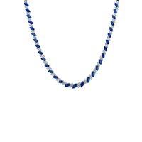 Latelita Women's Viscountess Statement Tennis Necklace Sapphire Silver in Blue