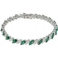 Latelita Women's Viscountess Tennis Bracelet Emerald Silver in Green