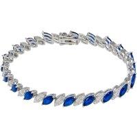 Latelita Women's Viscountess Tennis Bracelet Sapphire Silver in Blue