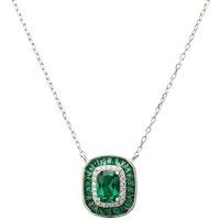 Latelita Women's Great Gatsby Pendant Necklace Emerald Silver in Green