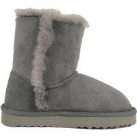 SNUGRUGS Women's Childrens Genuine Sheepskin Boot with Bow Design in Grey | Size: 1