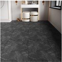 Living and Home 12Pcs Black Self-adhesive PVC Flooring Tiles