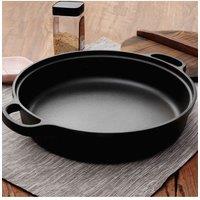 Living and Home 35/33/25/22cm Pre-Seasoned Round Cast Iron Pot Pan Braiser with Lid in Black | Size: Small