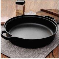Living and Home 35/33/25/22cm Pre-Seasoned Round Cast Iron Pot Pan Braiser with Lid in Black | Size: Large