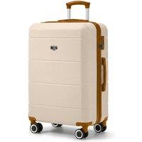 Lugg Jetset 24inch Suitcase, ABS Hard Shell, TSA Lock (65x44x25.5cm) in Beige | Size: Medium