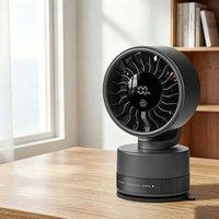 Quipulse Portable Rechargeable Suction Cup Fan in Black