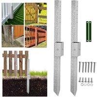 FLAVORA 2pcs Fence Post Repair Stakes Heavy Duty Repair Kit in Silver | Size: 1.2m tall x 32mm wide