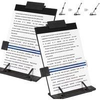 FLAVORA Desktop Document Holder Stand Metal File Organizer in Black | Size: 0.6m2