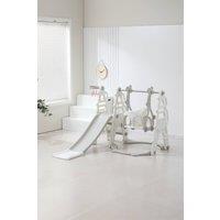 Living and Home 3-in-1 Toddler Swing Slide Set with Basketball Hoop in White