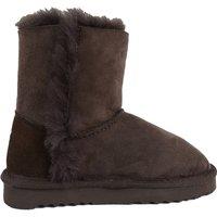 SNUGRUGS Girl's Childrens Genuine Sheepskin Boot with Bow Design in Chocolate | Size: Infant 13