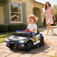 AIYAPLAY Kids Electric Ride on Police Car with Remote Control, Multicolour