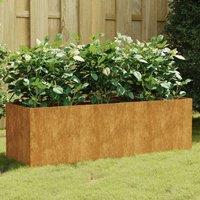 Berkfield Home Garden Raised Bed 120x40x40 cm Corten Steel in Brown | Size: 120 x 40 x 40 cm