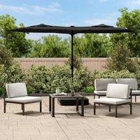 Berkfield Home Double-Head Parasol with LEDs Black 316x240 cm