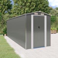 Berkfield Home Garden Shed Light Grey 192x606x223 cm Galvanised Steel | Size: 192 x 606 x 223 cm