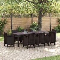 Berkfield Home Garden Table Brown 250x100x73 cm Poly Rattan | Size: 250 x 100 x 73 cm