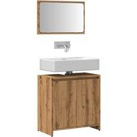 Berkfield Home 2 Piece Bathroom Furniture Set Artisan Oak Engineered Wood in Brown