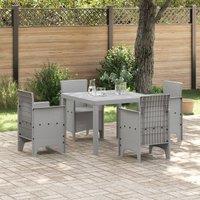 Berkfield Home Garden Table Light Grey 100x100x73 cm Poly Rattan | Size: 100 x 100 x 73 cm
