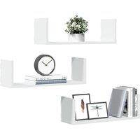 Berkfield Home Wall Shelves 3 pcs White 58x18x18 cm Engineered Wood | Size: 58 x 18 x 18 cm